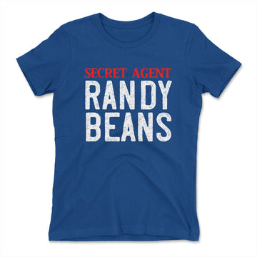 Secret Agent Randy Beans Womens T-Shirt in Royal color